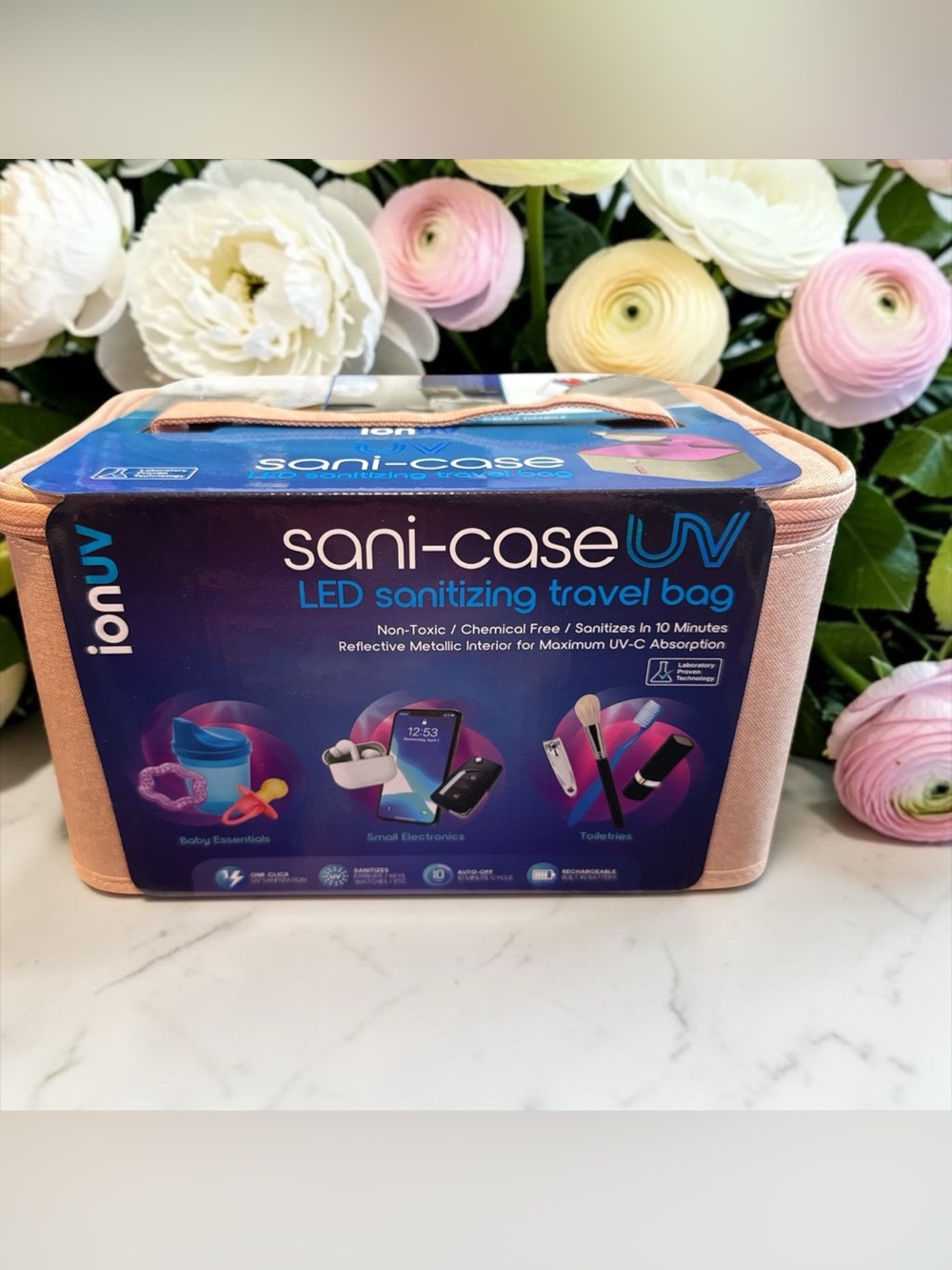 Pink Sani-Case UV LED Sanitizing Travel Bag